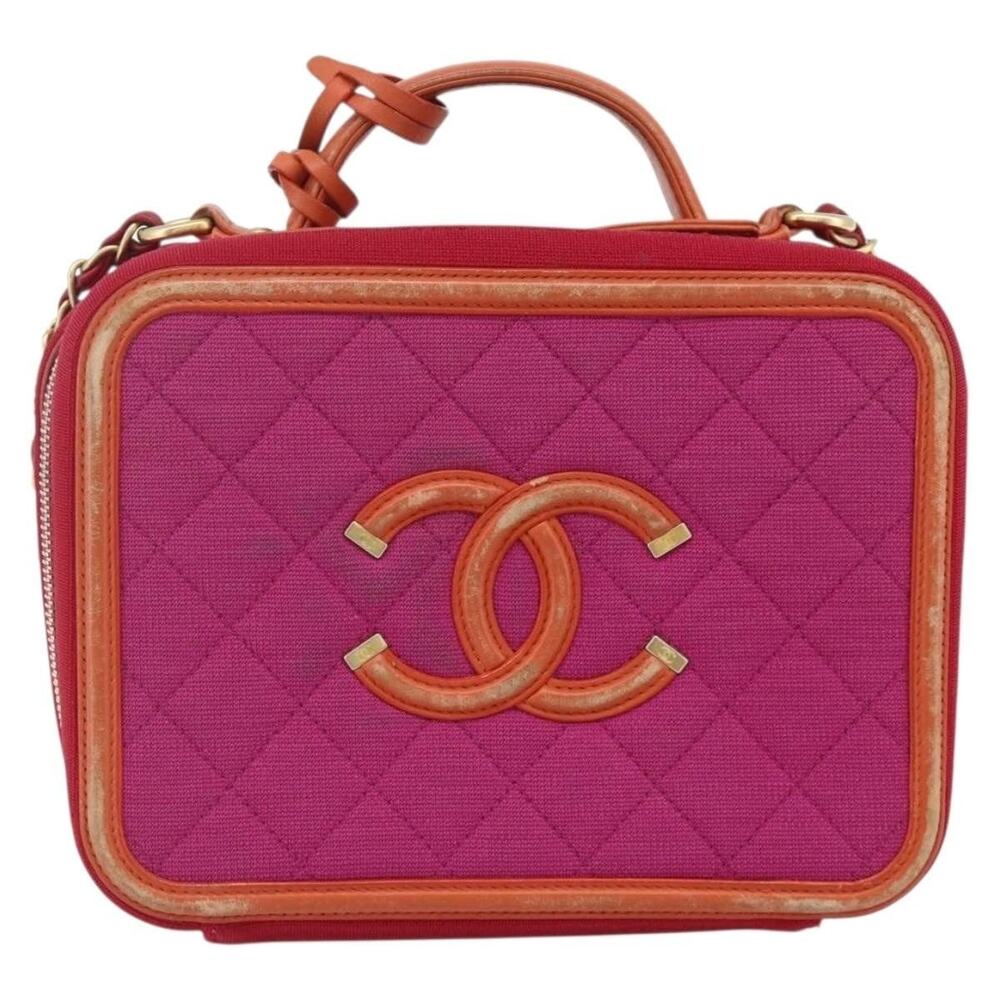 Chanel CC Filigree Chain Vanity Shoulder Bag Pink